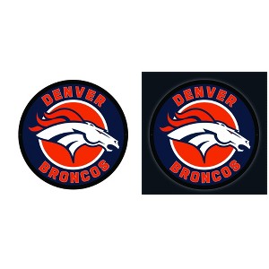 Evergreen Ultra-Thin Edgelight LED Wall Decor, Round, Denver Broncos- 23 x 23 Inches Made In USA - 1 of 4