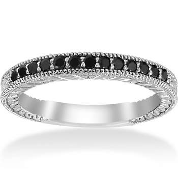 Pompeii3 1/6ct Black Diamond Wedding Anniversary Vintage Ring