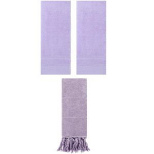 REGALWOVEN 3 Packs Striped and Tassels Bathroom Hand Towel 14" x 30" - 1 of 4