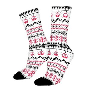 Mountains Gondolas Ski Women Printed Crew Socks Funny Funky Socks Soft Polyester Novelty Gifts for Artists Men - 1 of 1