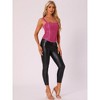 Allegra K Women's Sequin Sparkly Glitter Sleeveless Camisole Corset Tank Top - 2 of 4
