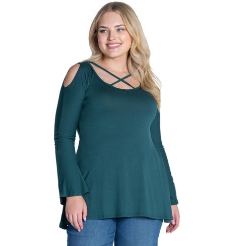 Women's long sleeve outlet cold shoulder tops