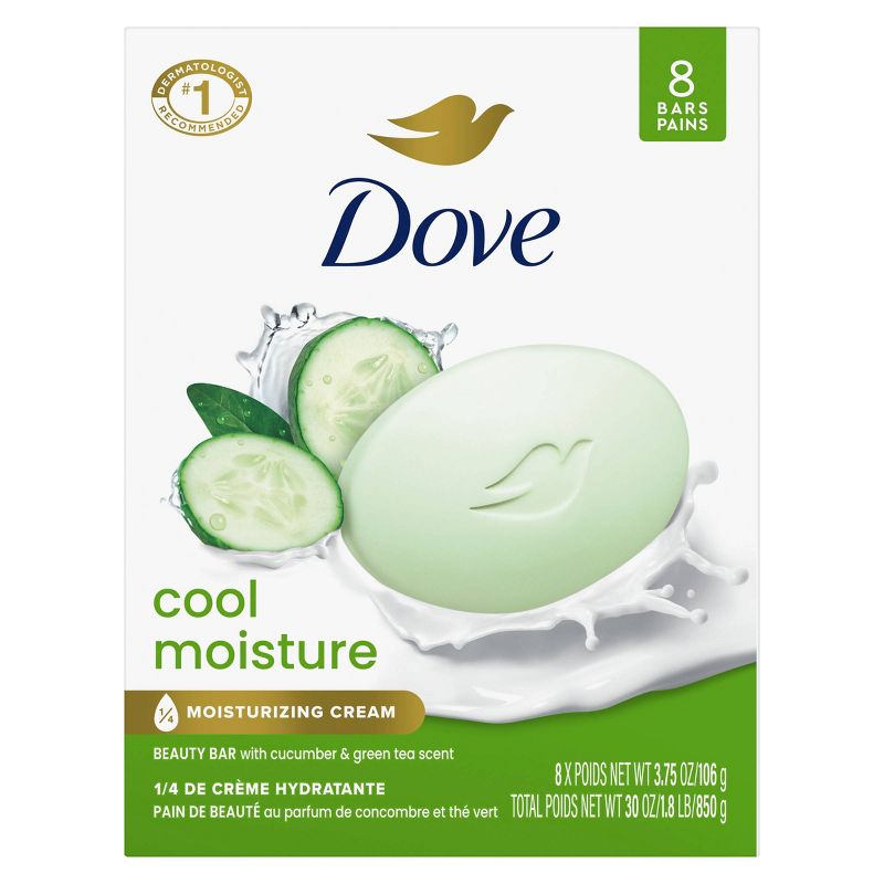 Dove Beauty Cool Moisture Beauty Bar Soap - Cucumber & Green Tea - 3.75oz each, 3 of 11