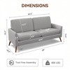 Dyonery Loveseat Sofa, Memory Foam Cushion with Tool-Free Setup, Mid-Century Modern Design for Small Spaces - 2 of 4