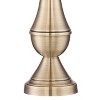 Regency Hill Becky Traditional Table Lamps 24 3/4" High Set of 2 Antique Brass Metal Ivory Linen Pleat Shade for Bedroom Living Room Bedside Office - 3 of 4
