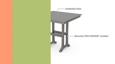 Farmhouse 37" Sand Polywood Outdoor Counter Height Bar Table
