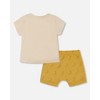 Deux par Deux Boy Printed Organic Cotton Top and Short Set Yellow Bananas and Off-White - 3 of 4