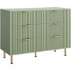6 Drawer Dresser for Bedroom, Fluted 54" Wide Modern Chest of Drawers with Deep Drawers, Long Large Double Dresser TV Stand - 2 of 4