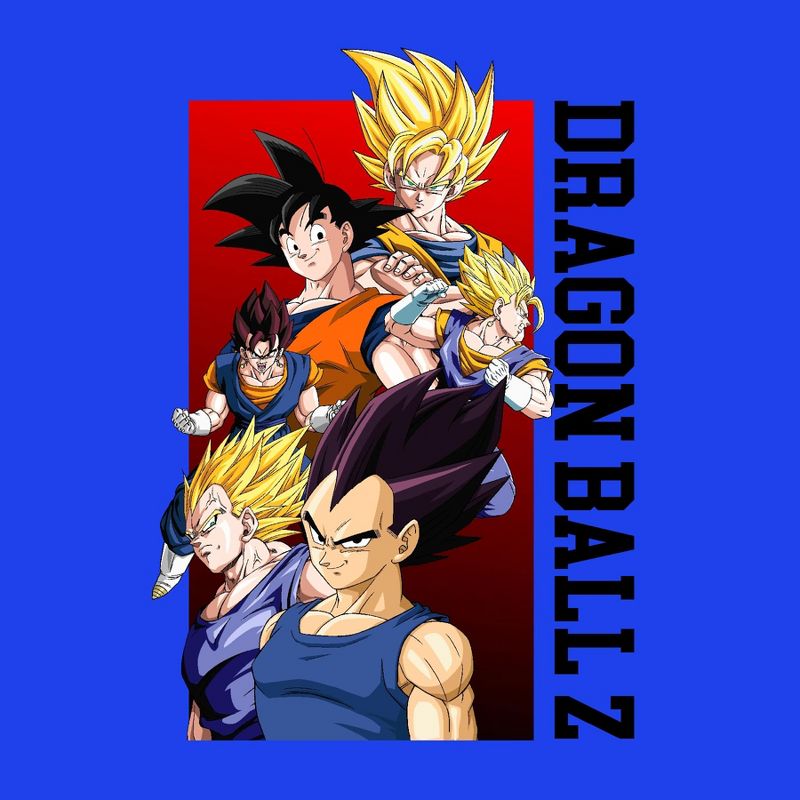 Bioworld Dragon Ball Z Vegito Character Group Youth Royal Blue Graphic Tee, 2 of 4