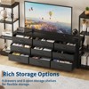 89 Inch TV Stand with 9 Fabric Drawers, Entertainment Center with 2 Industrial 4 Tier Bookcase, TV Media Console Table for Living Room, Bedroom - 4 of 4