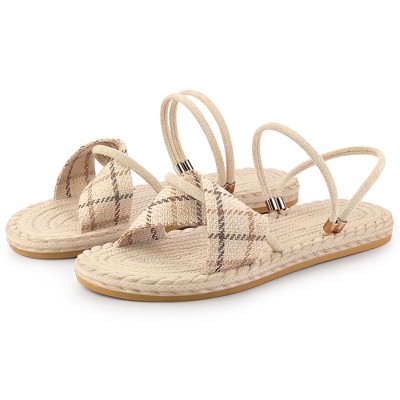 Allegra K Women's Open Toe Two Way Wear Twist Strap Slip-on Slingback Flat Sandals
