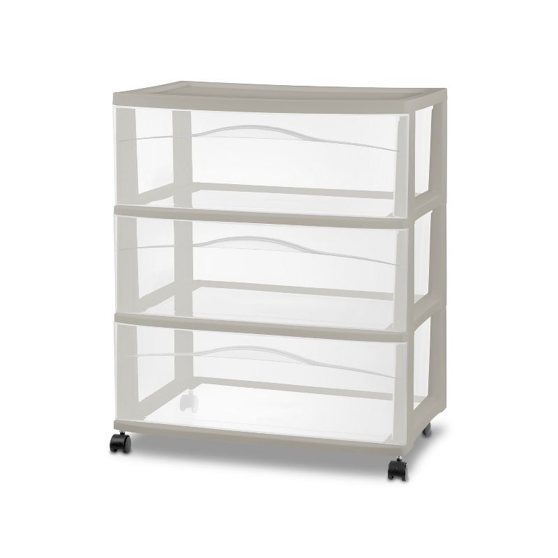 3 Drawer Wide Cart Tower Gray - Brightroom&#8482;, 1 of 5