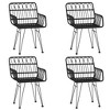 vidaXL Garden Dining Set Black Steel, Tempered Glass, Polyethylene Medium - 55.1" x 27.6" x 29.1" Black 4 - 4 of 4