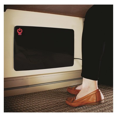 Black Electric Flat Panel Heater with Thermostat, 23"