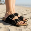CUSHIONAIRE Cashew Slip On Suede Womens Sandals - Braided Double-Strap Design with Adjustable Big Buckle Sandals for Women - 4 of 4