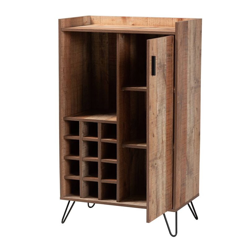 Mathis Wood and Wine Cabinet Brown/Gold - Baxton Studio, 4 of 12