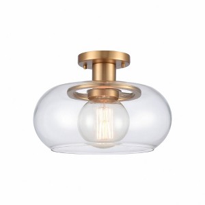 Elk Home Clement 1 - Light Semi-Flush Mount in  Brushed Gold - 1 of 4