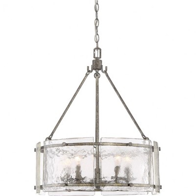 Quoizel Lighting Fortress 5 - Light Pendant in  Mottled Silver