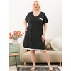 Agnes Orinda Women's Plus Size Pajamas Knit Lace Trim Polka Dots Short Sleeve Nightgowns - 4 of 4