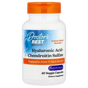 Doctor's Best Hyaluronic Acid + Chondroitin Sulfate with BioCell Collagen®, 60 Veggie Capsules - 1 of 3