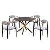 Wooden Round Dining Table Set, Mid-Century Pedestal Table and Chair Set for Kitchen Restaurant-Morden Fort - 3 of 4