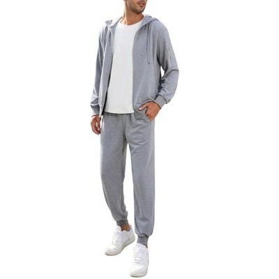 Men's Tracksuits 2 Piece Hooded Athletic Sweatsuit Zip Jogging Sportsuits