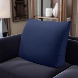 Hachikiko Velvet Back Support Pillow - Removable Cover, Curved Reading Pillow for Bed & Couch, Blue (23.5"x20"x5") - 1 of 4