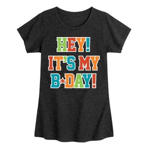 Girls' - Instant Message - Its My Bday Fitted Short Sleeve Graphic T-Shirt - 1 of 4