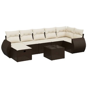 vidaXL Garden Sofa Set Brown - 1 of 4