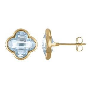 Designs By Gioelli 10K Gold Gemstone Clover Stud Earrings - 1 of 2
