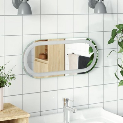 vidaXL LED Bathroom Mirror Wall Mounted Bathroom Vanity Mirror with Lights Oval