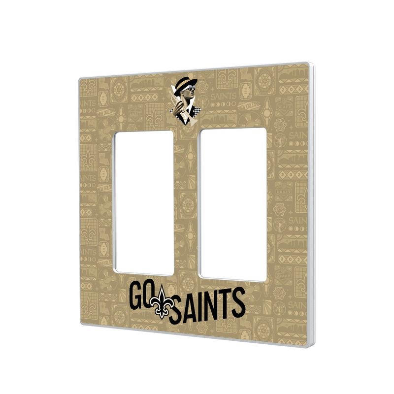 Keyscaper New Orleans Saints 2024 Illustrated Limited Edition Hidden-Screw Light Switch Plate, 1 of 2
