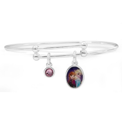 Disney Frozen Adjustable Bangle Bracelet with Anna and Elsa Charm - Frozen Jewelry - Elsa Jewelry Bracelet
