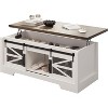 Farmhouse Lift Top Coffee Table, Multifunction Coffee Table with Sliding Barn Door - 4 of 4