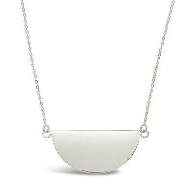 SHINE by Sterling Forever Sterling Silver Half Circle Pendant Necklace