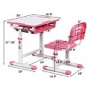 Costway Height Adjustable Children's Desk Chair Set Multifunctional Study Drawing - 3 of 4