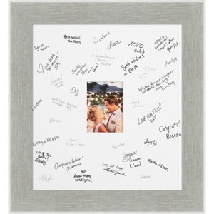 Glam Signature Mat Picture Frame – Guest Book Alternative for Weddings, Graduations, or Retirement – Autograph Photo Mat for Signature Board - 1 of 4