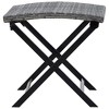 vidaXL Folding Stool Poly Rattan Gray - 3 of 4