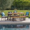 Christopher Knight Home Luster Outdoor Acacia Wood and Wicker 6 Piece Dining Set with Bench - 2 of 4