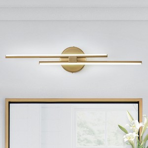 LLHZSY Minimalist Linear LED Vanity Light Dimmable Metal Wall Sconce - 23 1/2 inches - Gold/6000K Cool White Light - 1 of 4