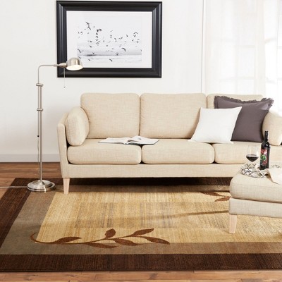 Royalty Clover Brown and Blue Synthetic Tufted Area Rug