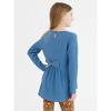 RuffleButts Little Girl Waffle Knit Long Sleeve Bow Back Top - 4 of 4