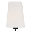Possini Euro Design Melody Modern Wall Light Sconce Black Hardwire 13" 2-Light Fixture White Linen Shade for Bedroom Reading Living Room Hallway House - 3 of 4