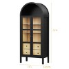 72" Arched Pantry Cabinet with Sensor Light & Glass Doors, Modern Farmhouse Display Cabinet with Adjustable Shelf & Drawers-3irtyhousy - 4 of 4