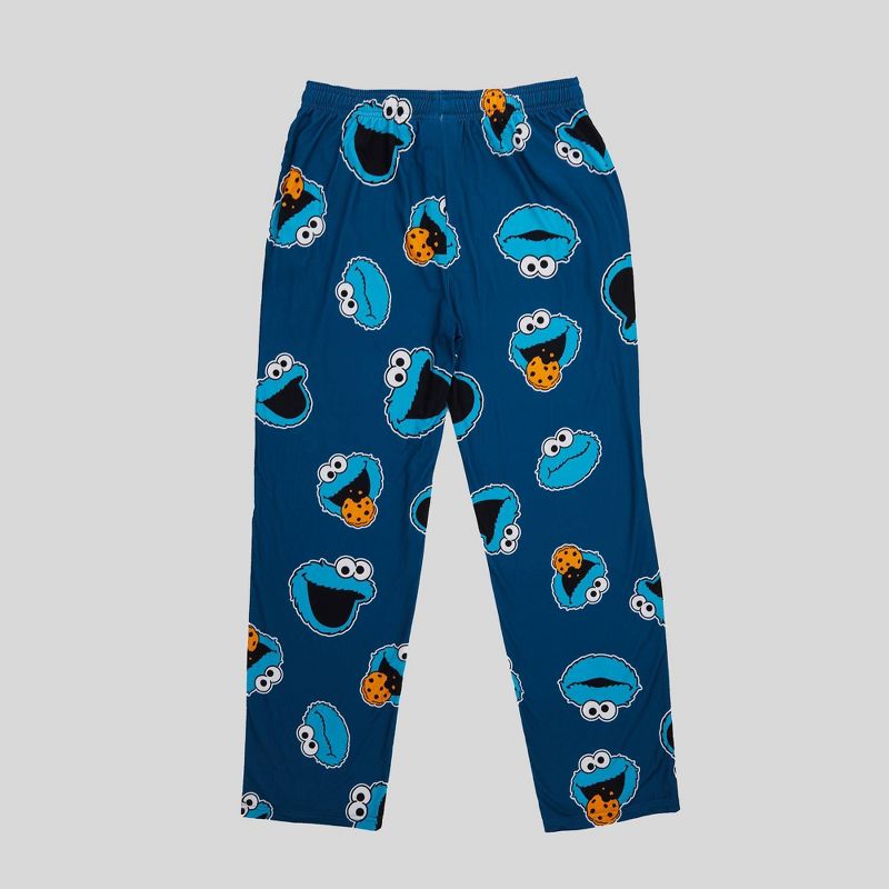 Men&#39;s Sesame Street Cookie Monster Knit Pajama Pants - Blue, 3 of 5
