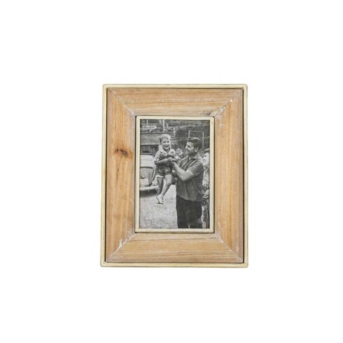 4X6 Inch 4 Photo Hanging Picture Frame Galvanized Metal and Wood Frame with  MDF, Jute & Glass by Foreside Home & Garden