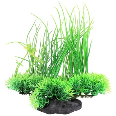 Unique Bargains Plastic Aquarium Emulational Artificial Plant Grass Decoration 7.87" Height Green