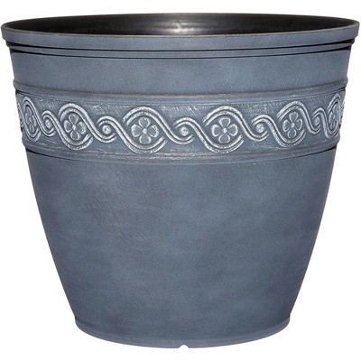 Classic Home and Garden Indoor/Outdoor Round Corinthian Resin Flower Pot Planter