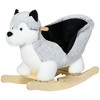 Qaba Baby Rocking Horse, Husky Themed Rocking Animal for Children, Plush Animal Rocker Ride On Toy for Kids 18-36 Months with Wooden Base, Seat Belt - 4 of 4