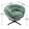 CAVINAS Chenille Upholstered Accent Chair with Metal Base Frame,Modern Swivel Chair with Removable Cushion for Bedroom,Reading Room - 3 of 4